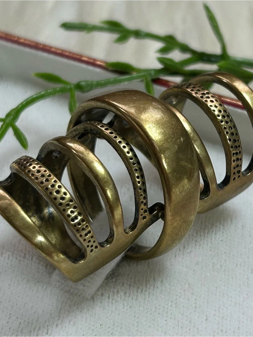 Open statement Brass tone ring